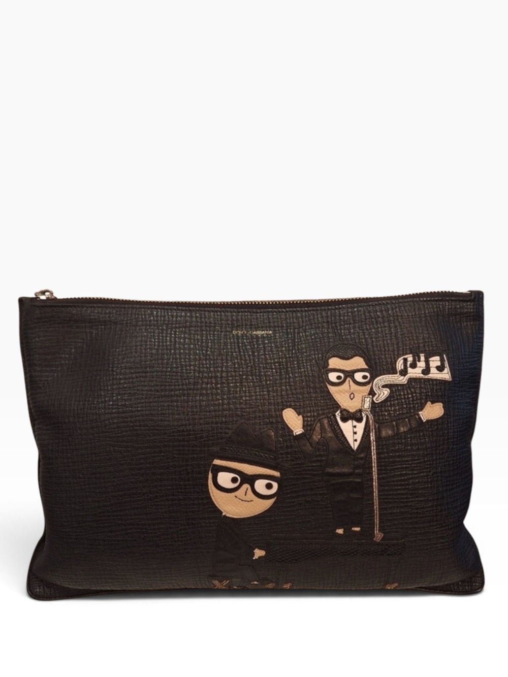 Dolce & Gabbana #DGFAMILY Leather Patch Pouch Clutch